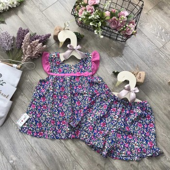 Bộ lanh hoa bé gái size 6-10  -b20275